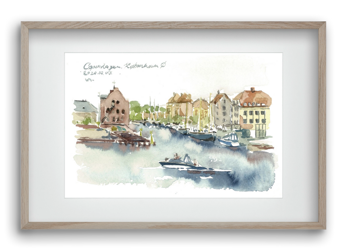 COPENHAGEN - København Ø - 2020.07.09., 60x40 cm (45x30 cm), Tölgy keret, paszpartuval