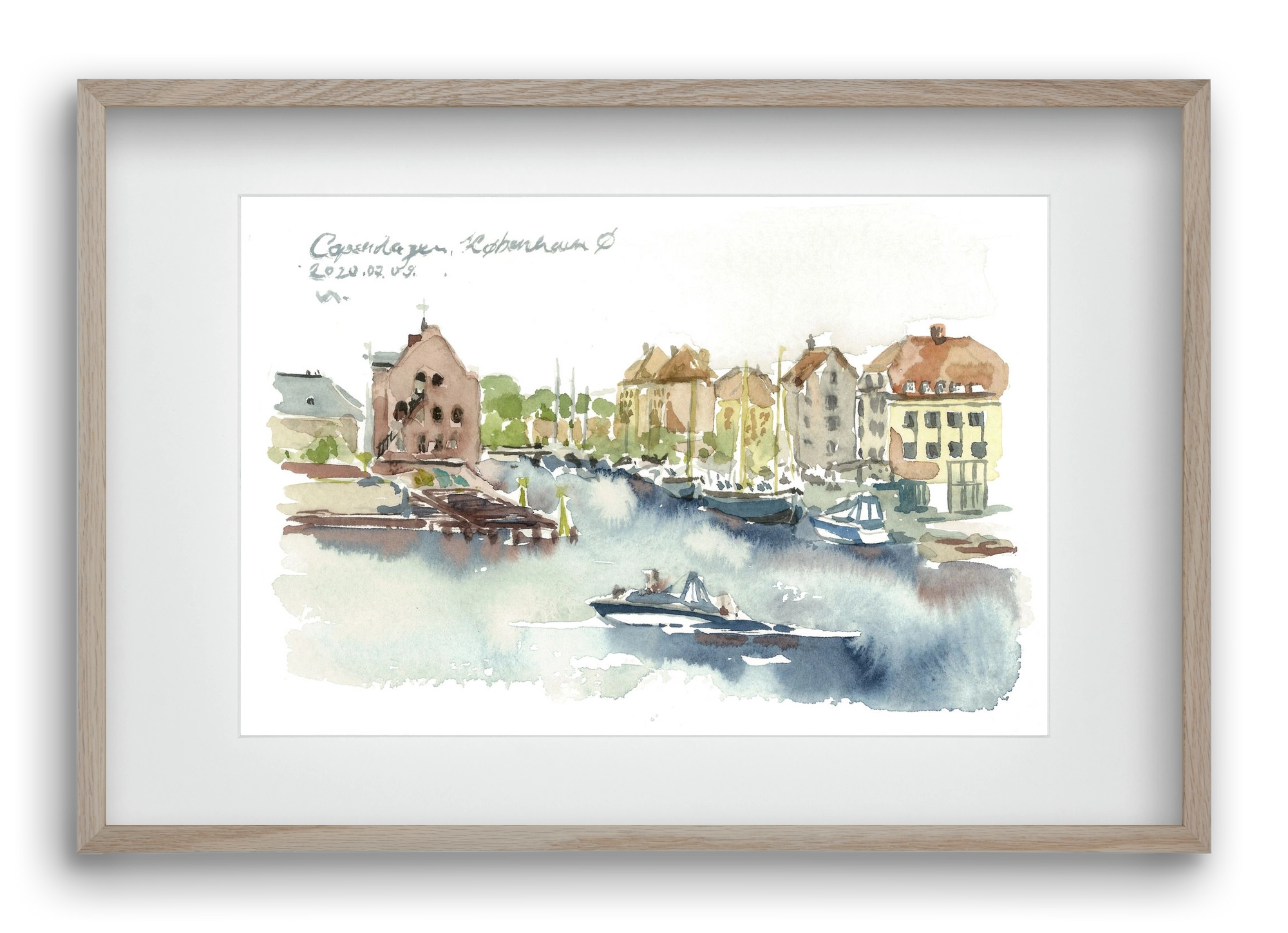 COPENHAGEN - København Ø - 2020.07.09., 60x40 cm (45x30 cm), Tölgy keret, paszpartuval