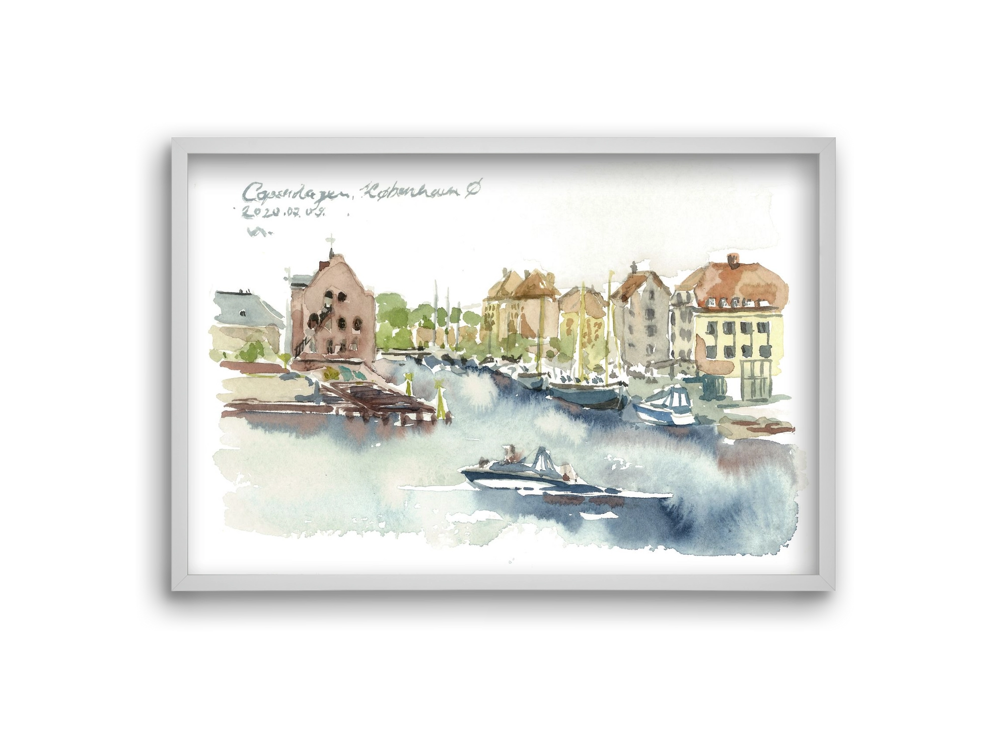 COPENHAGEN - København Ø - 2020.07.09., 30x20 cm (30x20 cm), Fehér keret