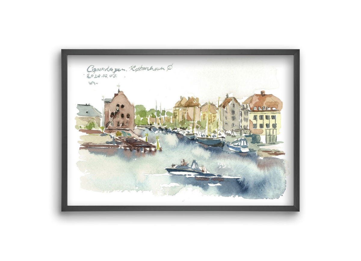 COPENHAGEN - København Ø - 2020.07.09., 30x20 cm (30x20 cm), Fekete keret