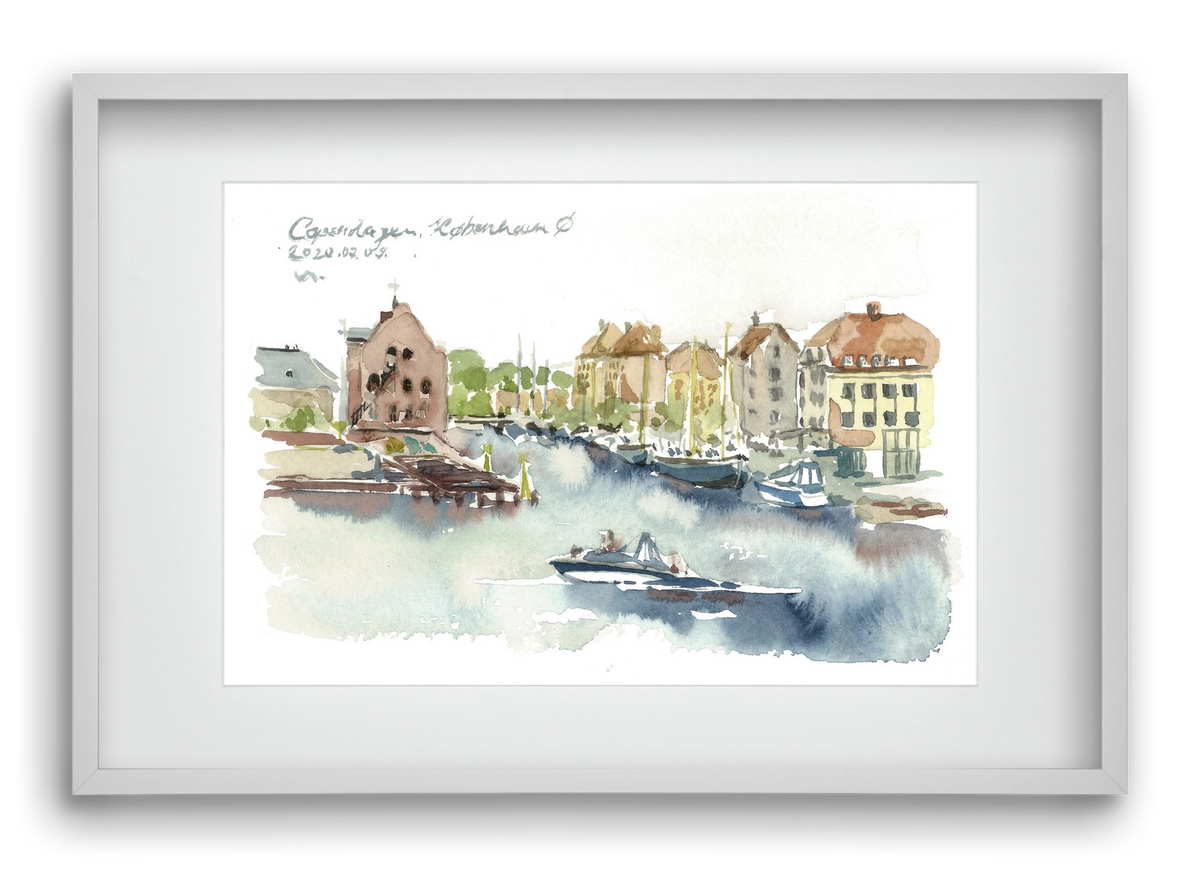 COPENHAGEN - København Ø - 2020.07.09., 60x40 cm (45x30 cm), Fehér keret, paszpartuval