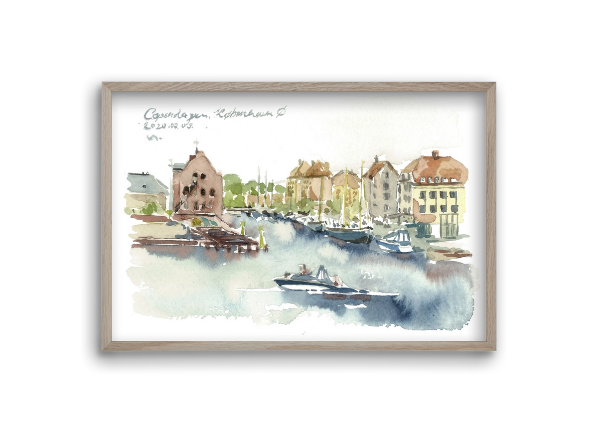 COPENHAGEN - København Ø - 2020.07.09., 30x20 cm (30x20 cm), Tölgy keret