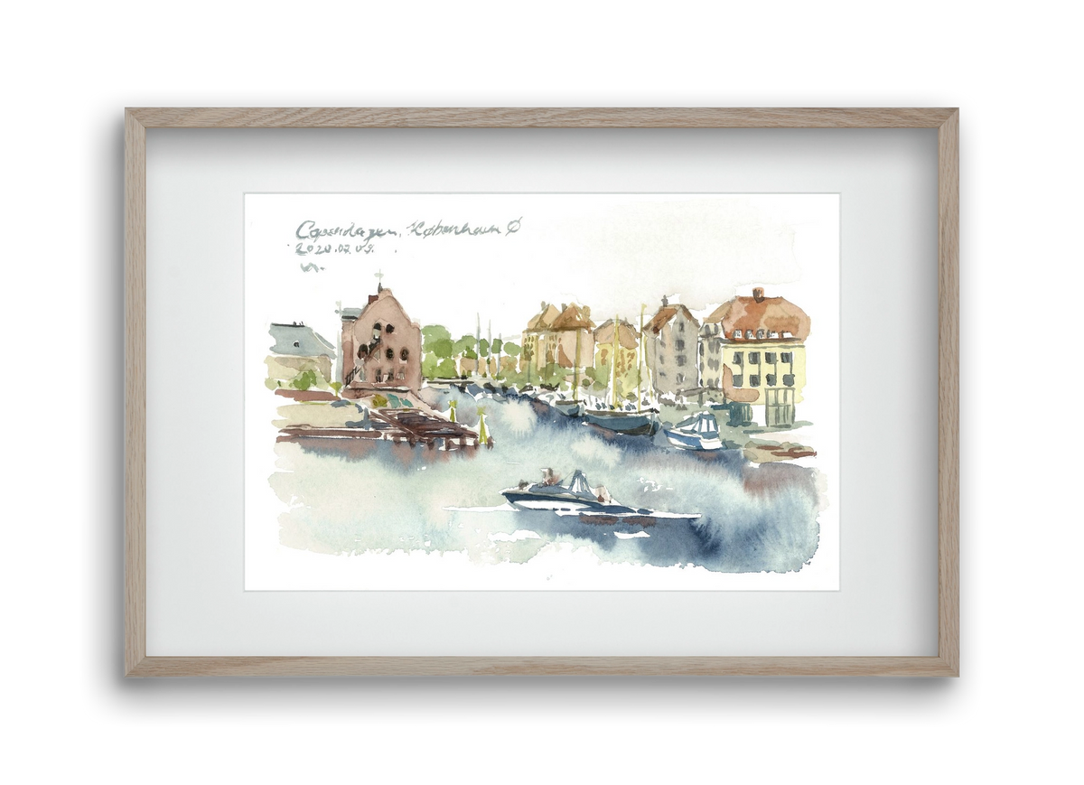 COPENHAGEN - København Ø - 2020.07.09., 45x30 cm (30x20 cm), Tölgy keret, paszpartuval