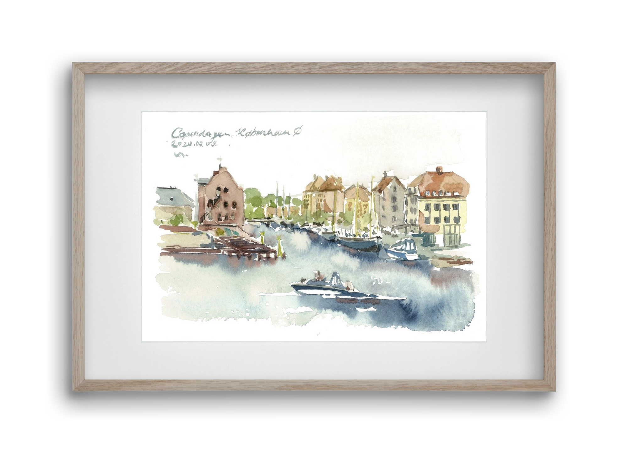 COPENHAGEN - København Ø - 2020.07.09., 45x30 cm (30x20 cm), Tölgy keret, paszpartuval