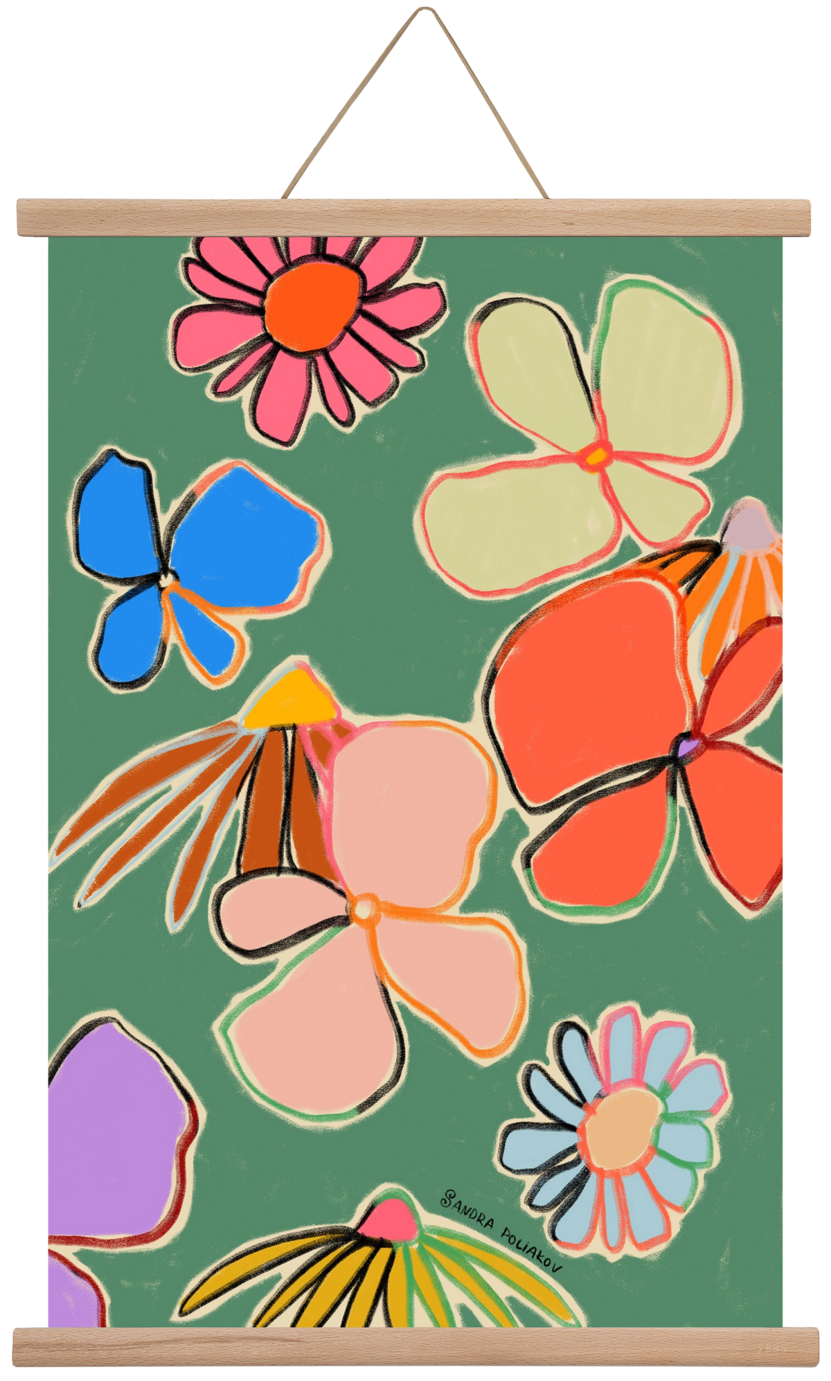 VINTAGE GARDEN GREEN, 40x60 cm (40x60 cm), Tölgy akasztó