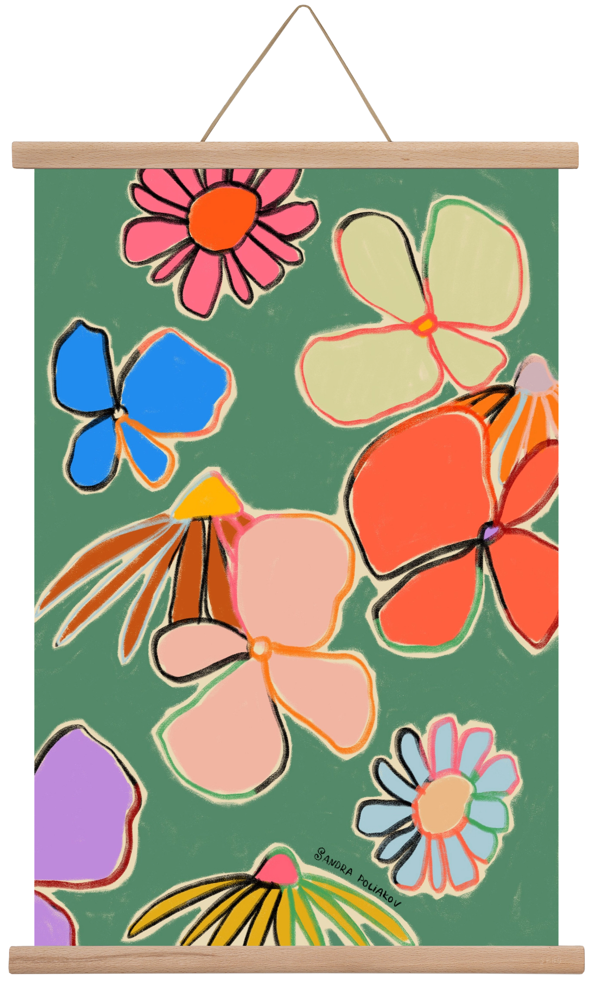 VINTAGE GARDEN GREEN, 40x60 cm (40x60 cm), Tölgy akasztó