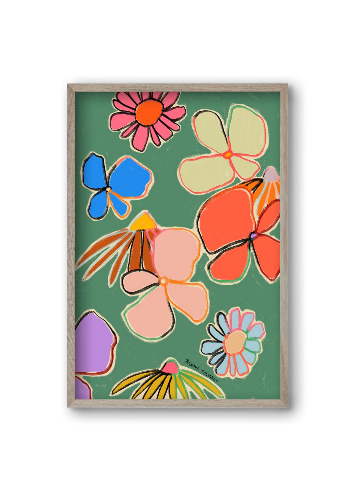 VINTAGE GARDEN GREEN, 20x30 cm (20x30 cm), Tölgy keret