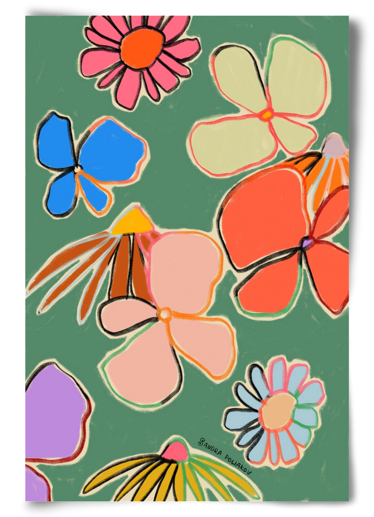 VINTAGE GARDEN GREEN, 60x90 cm, Keret nélkül