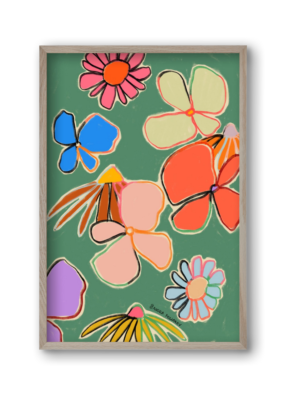 VINTAGE GARDEN GREEN, 30x45 cm (30x45 cm), Tölgy keret