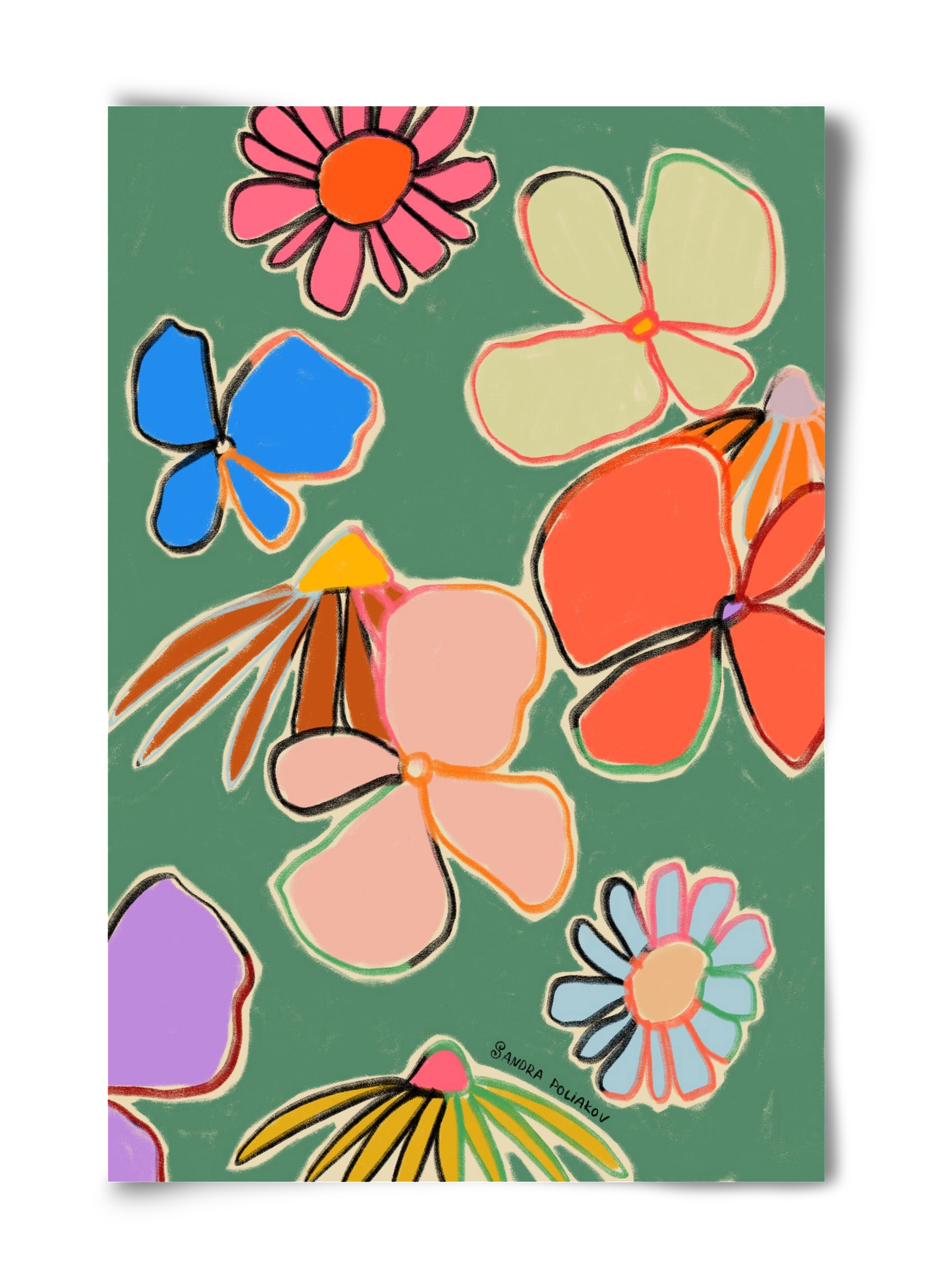 VINTAGE GARDEN GREEN, 40x60 cm, Keret nélkül