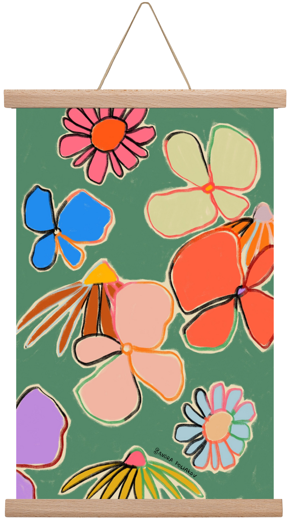 VINTAGE GARDEN GREEN, 30x45 cm (30x45 cm), Tölgy akasztó