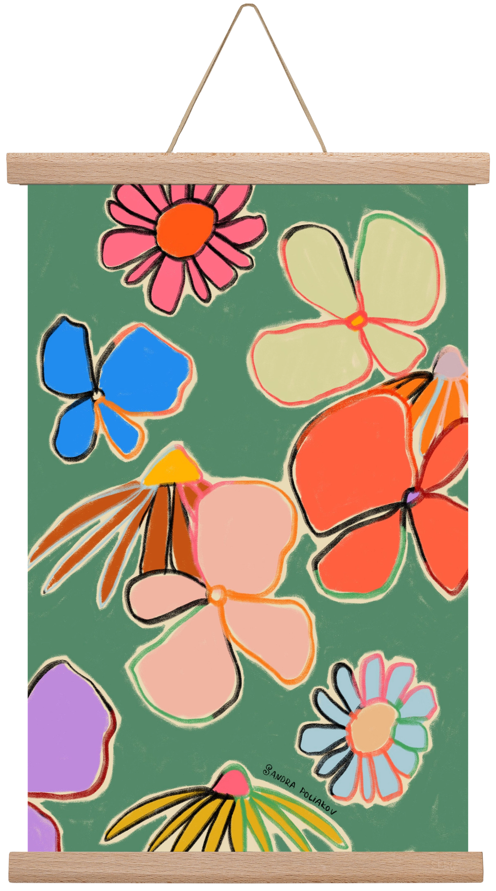 VINTAGE GARDEN GREEN, 30x45 cm (30x45 cm), Tölgy akasztó