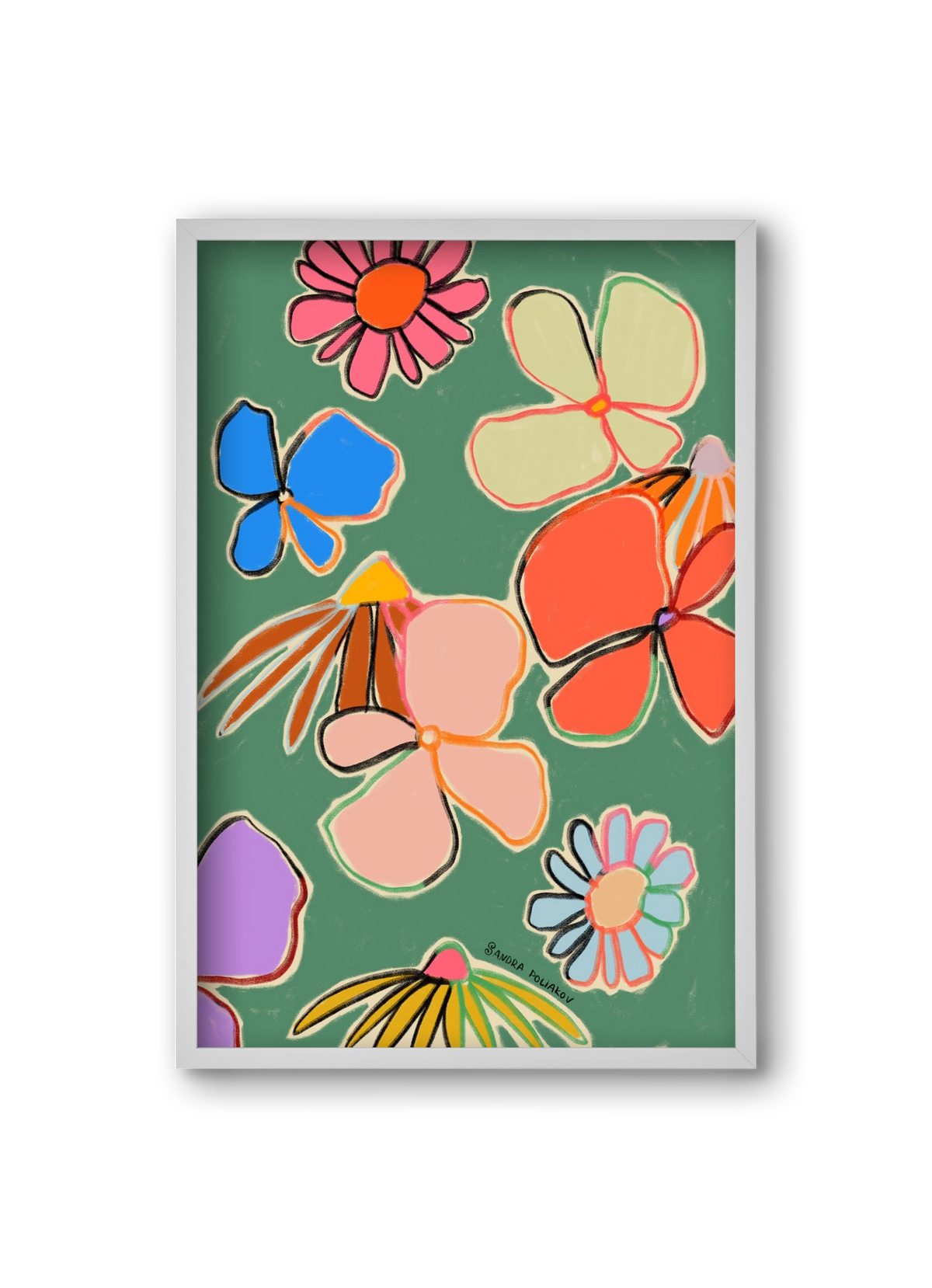 VINTAGE GARDEN GREEN, 20x30 cm (20x30 cm), Fehér keret