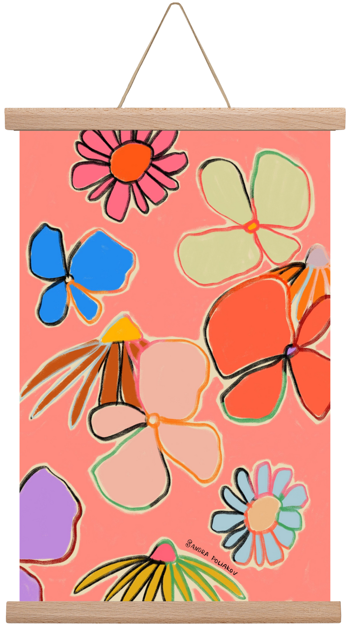 VINTAGE GARDEN PEACH, 30x45 cm (30x45 cm), Tölgy akasztó