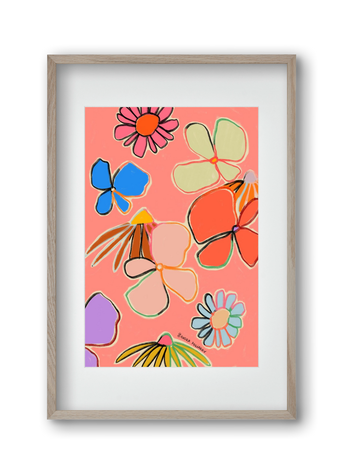 VINTAGE GARDEN PEACH, 30x45 cm (20x30 cm), Tölgy keret, paszpartuval