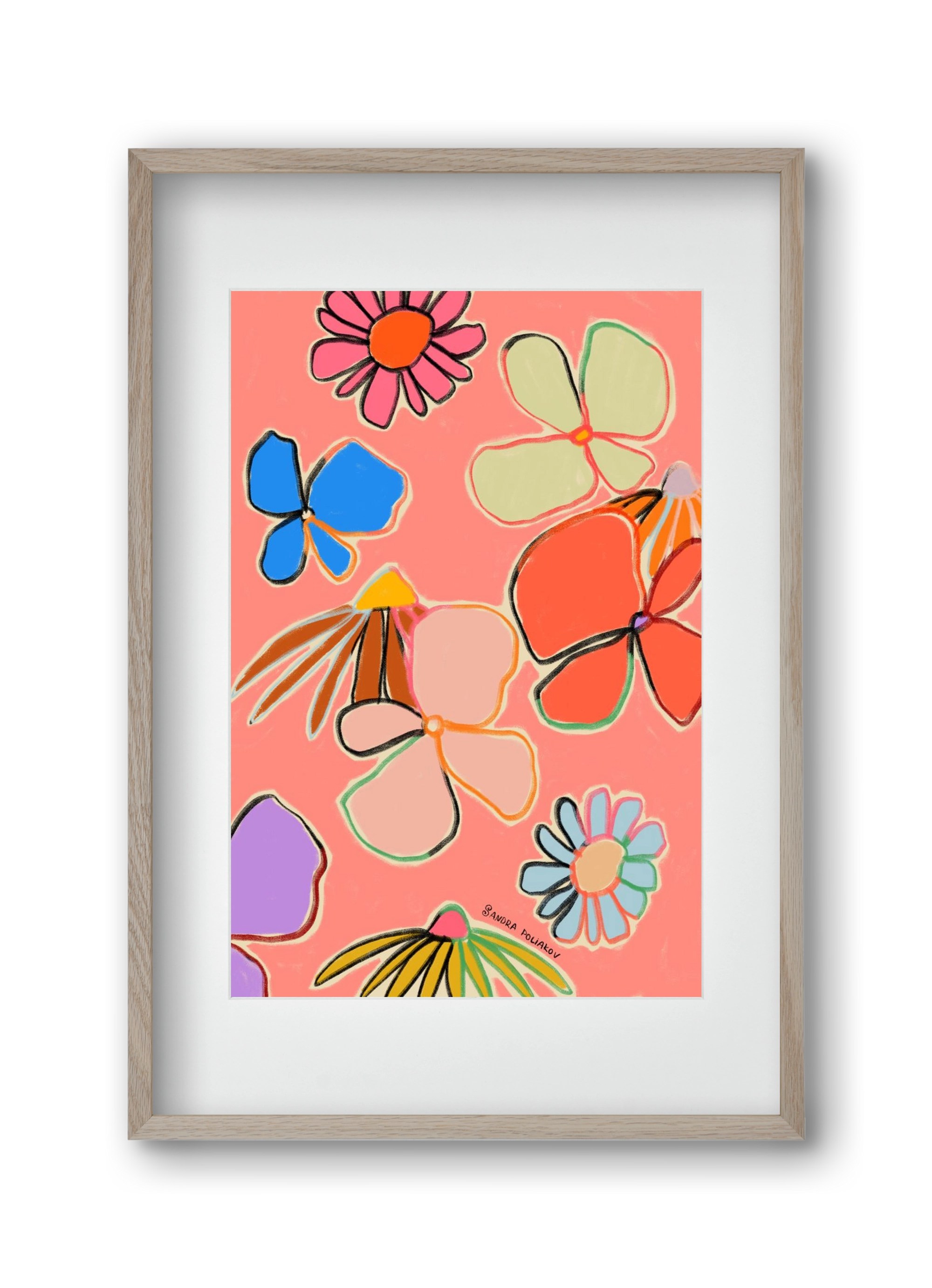 VINTAGE GARDEN PEACH, 30x45 cm (20x30 cm), Tölgy keret, paszpartuval