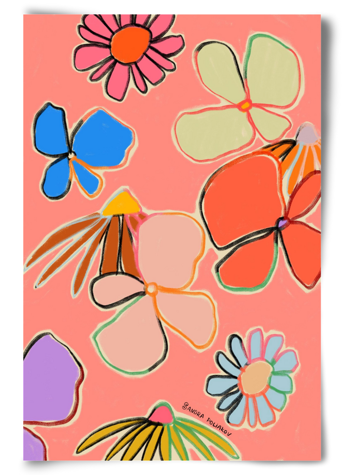 VINTAGE GARDEN PEACH, 60x90 cm, Keret nélkül