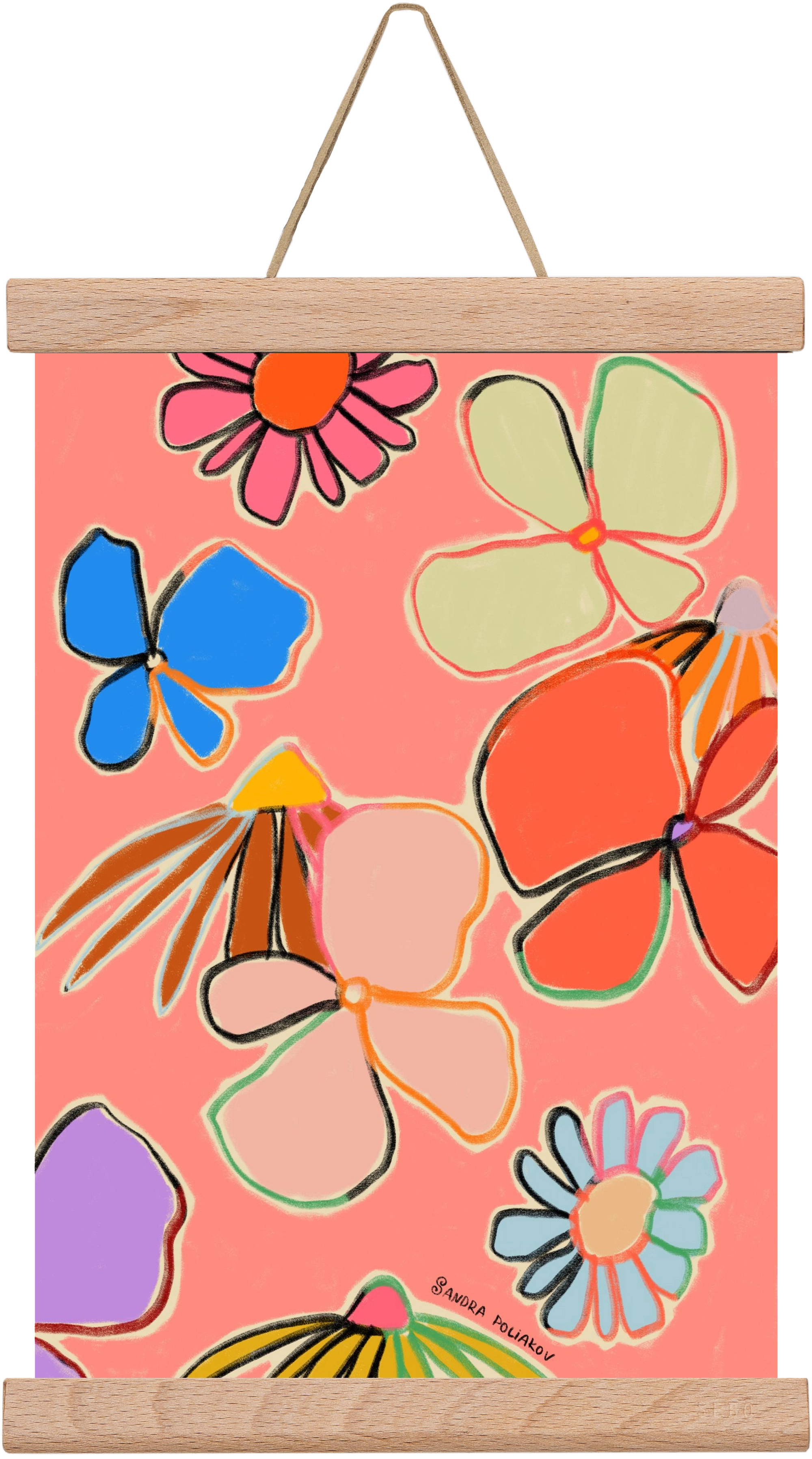 VINTAGE GARDEN PEACH, 20x30 cm (20x30 cm), Tölgy akasztó