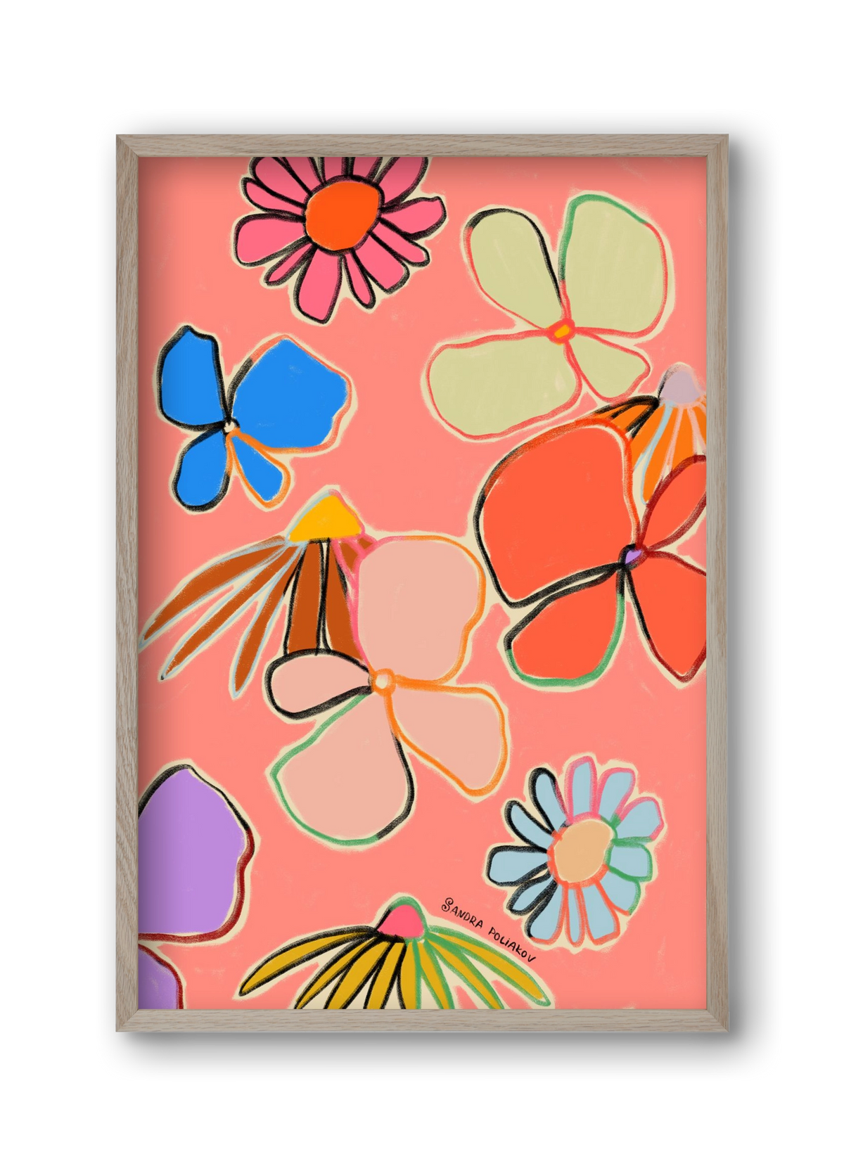 VINTAGE GARDEN PEACH, 30x45 cm (30x45 cm), Tölgy keret