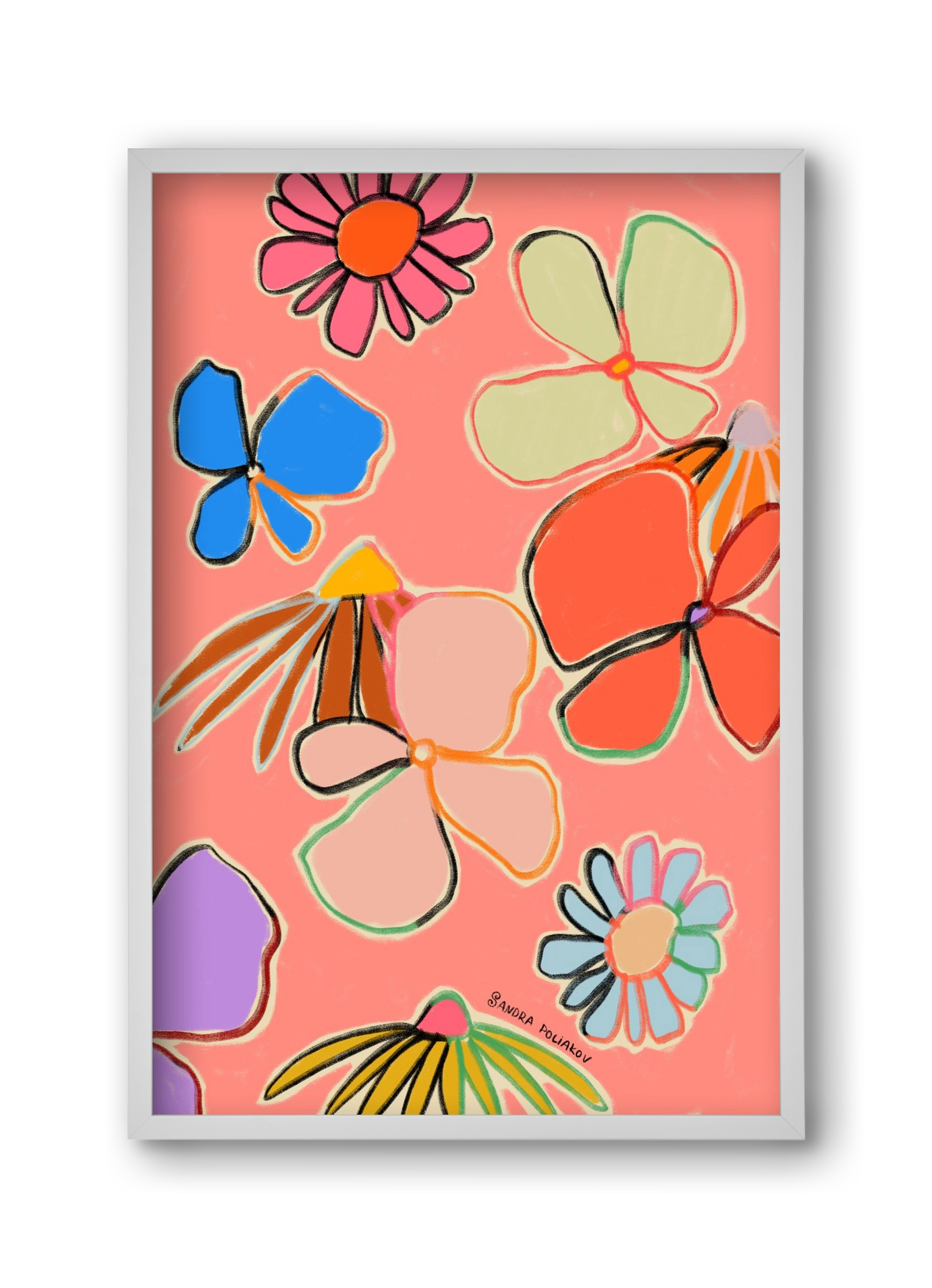 VINTAGE GARDEN PEACH, 30x45 cm (30x45 cm), Fehér keret