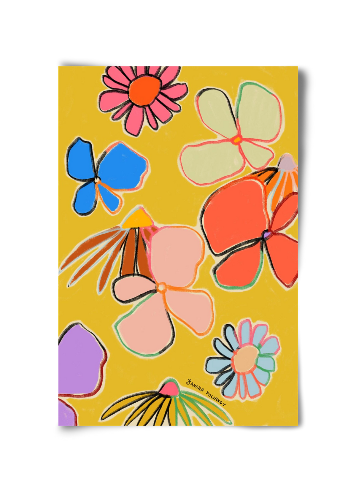 VINTAGE GARDEN YELLOW, 30x45 cm, Keret nélkül