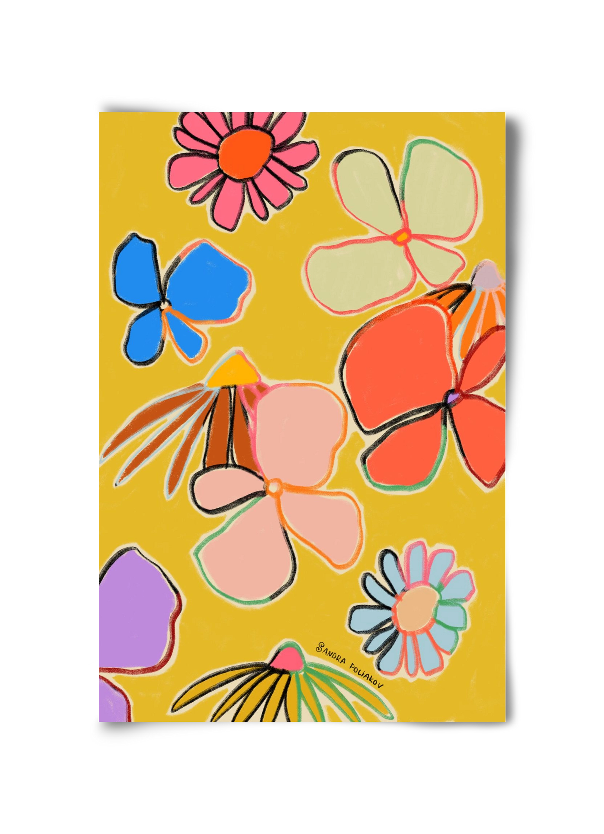 VINTAGE GARDEN YELLOW, 30x45 cm, Keret nélkül