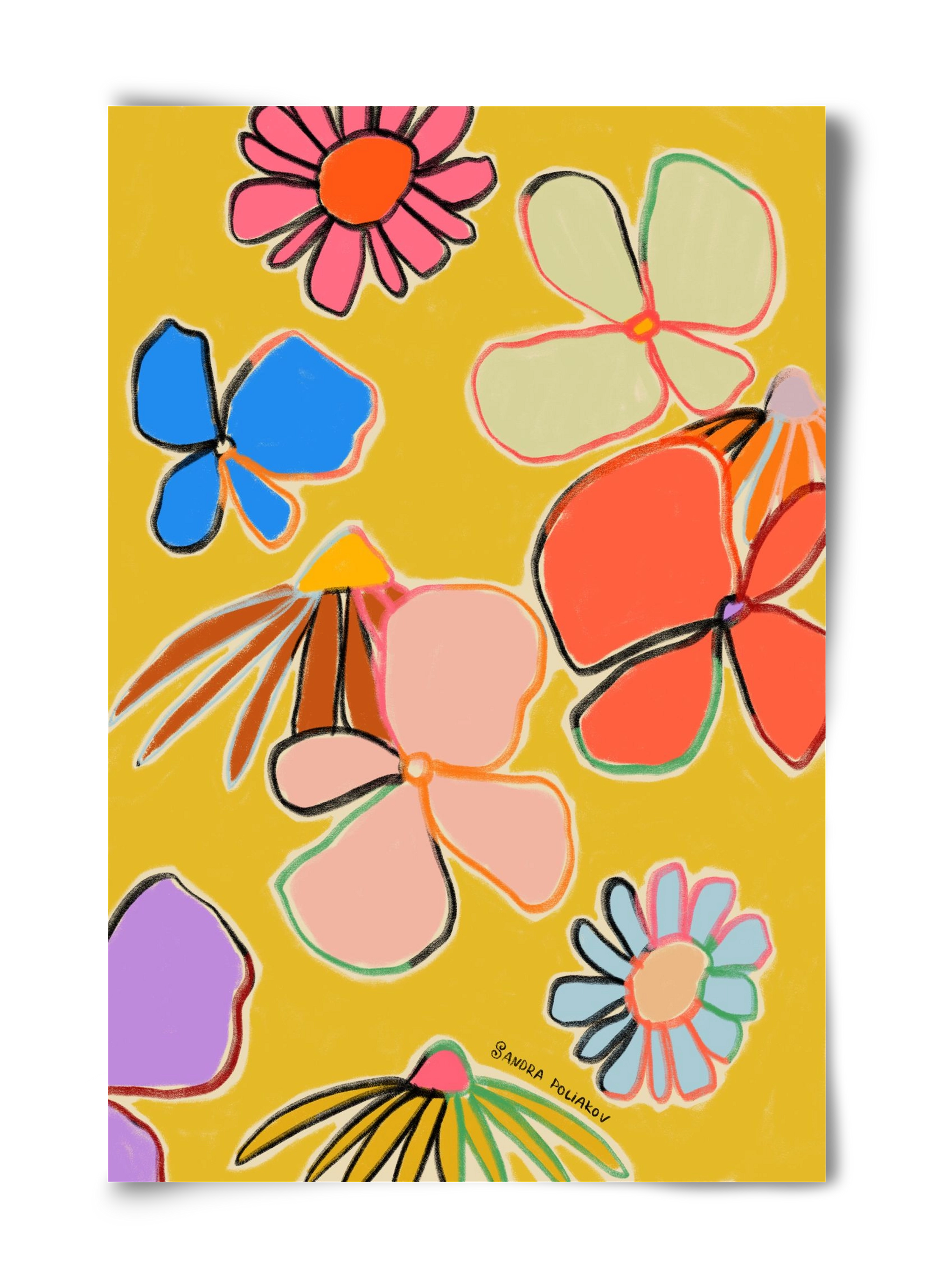 VINTAGE GARDEN YELLOW, 40x60 cm, Keret nélkül