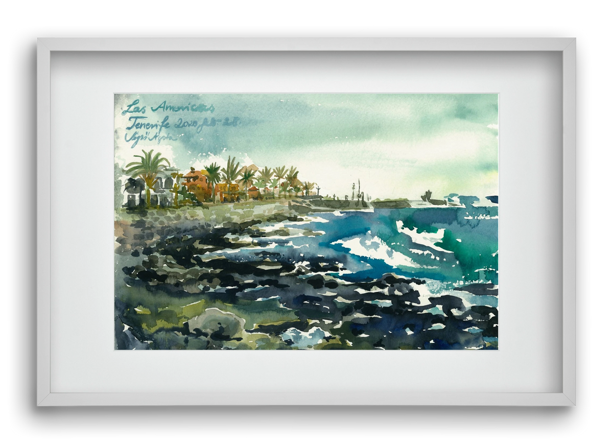 TENERIFE - Las Americas - 2020.02.28., 60x40 cm (45x30 cm), Fehér keret, paszpartuval