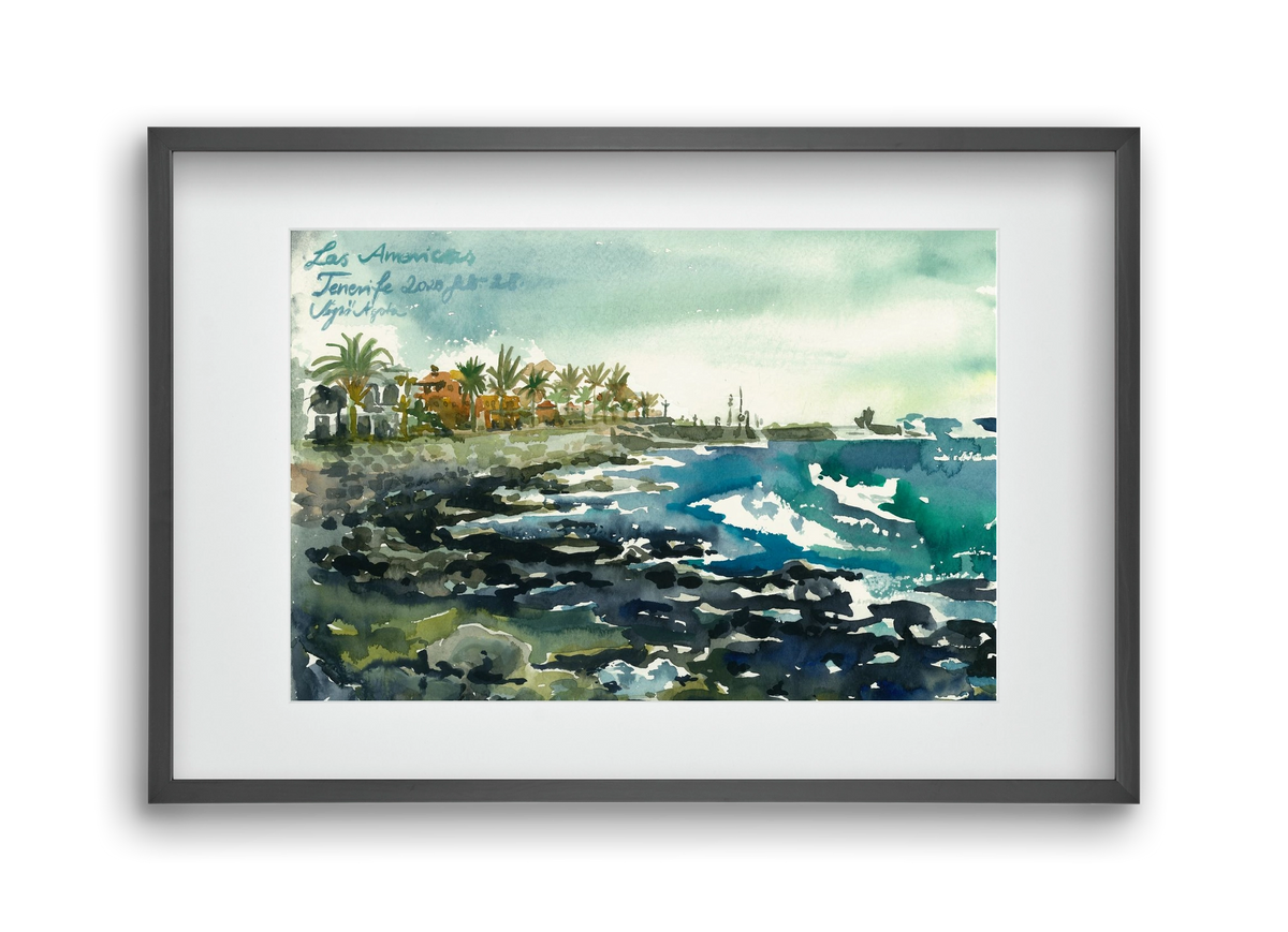 TENERIFE - Las Americas - 2020.02.28., 45x30 cm (30x20 cm), Fekete keret, paszpartuval