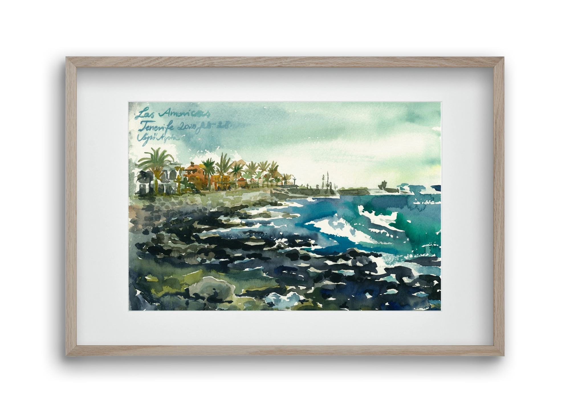 TENERIFE - Las Americas - 2020.02.28., 45x30 cm (30x20 cm), Tölgy keret, paszpartuval