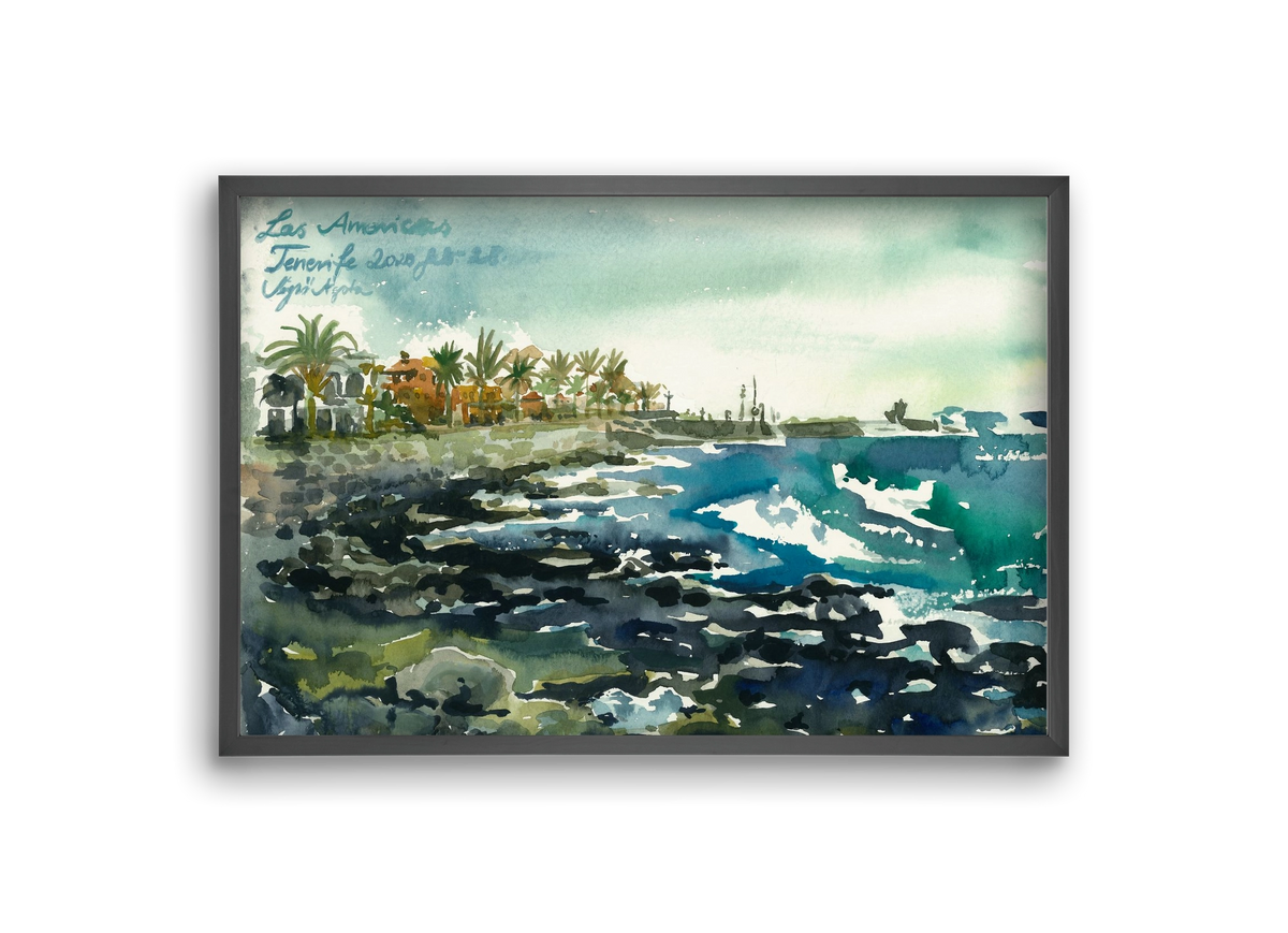 TENERIFE - Las Americas - 2020.02.28., 30x20 cm (30x20 cm), Fekete keret