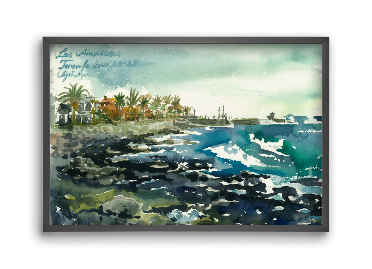 TENERIFE - Las Americas - 2020.02.28., 45x30 cm (45x30 cm), Fekete keret