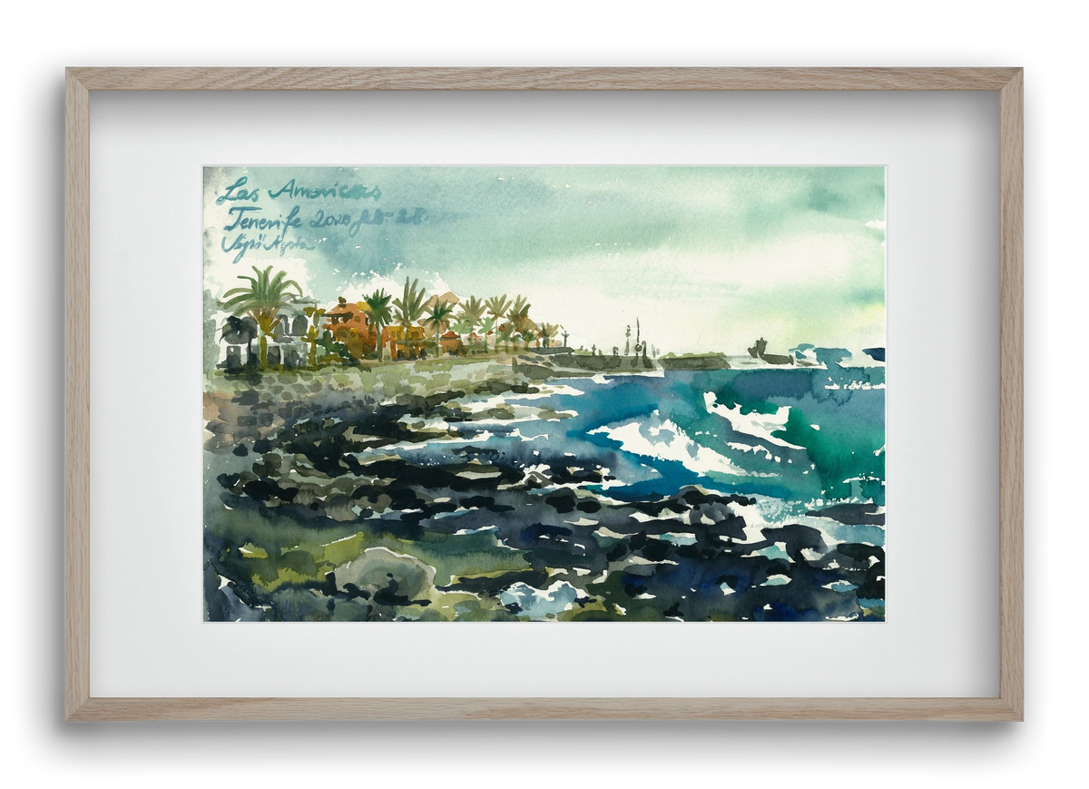 TENERIFE - Las Americas - 2020.02.28., 60x40 cm (45x30 cm), Tölgy keret, paszpartuval