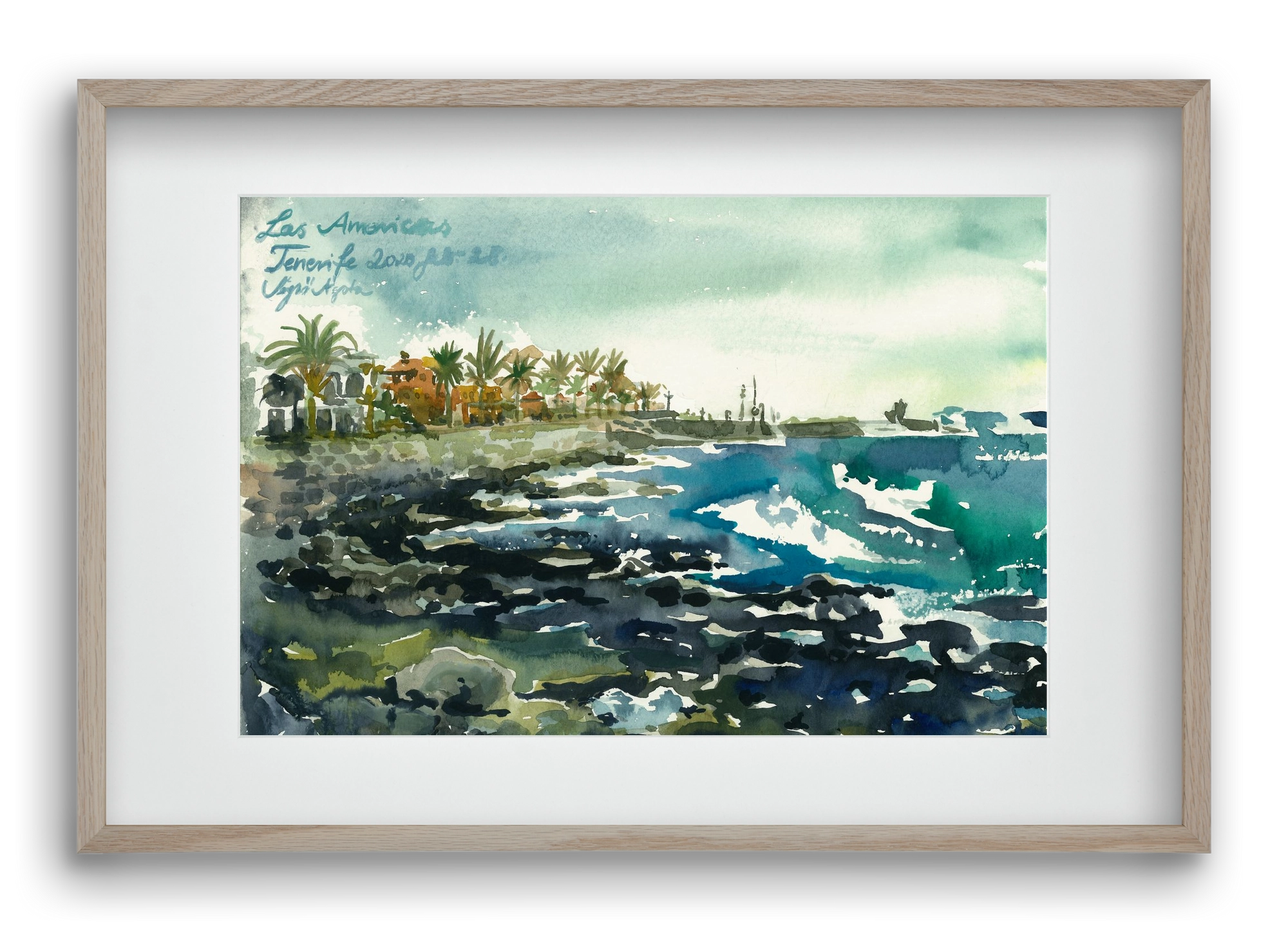 TENERIFE - Las Americas - 2020.02.28., 60x40 cm (45x30 cm), Tölgy keret, paszpartuval