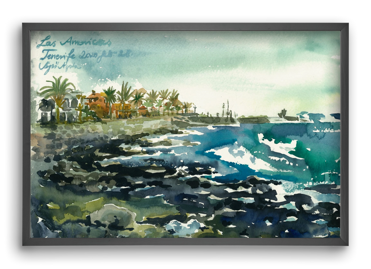 TENERIFE - Las Americas - 2020.02.28., 60x40 cm (60x40 cm), Fekete keret