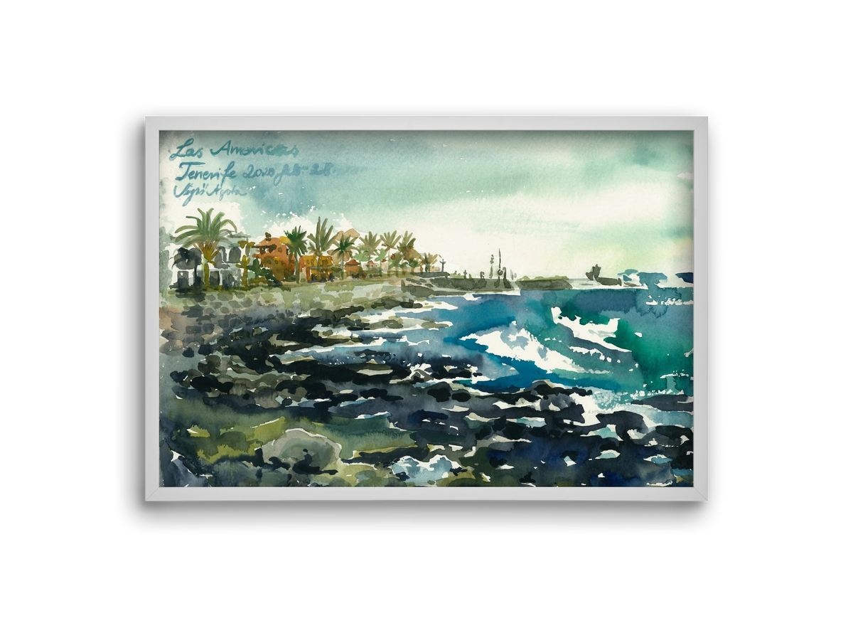 TENERIFE - Las Americas - 2020.02.28., 30x20 cm (30x20 cm), Fehér keret