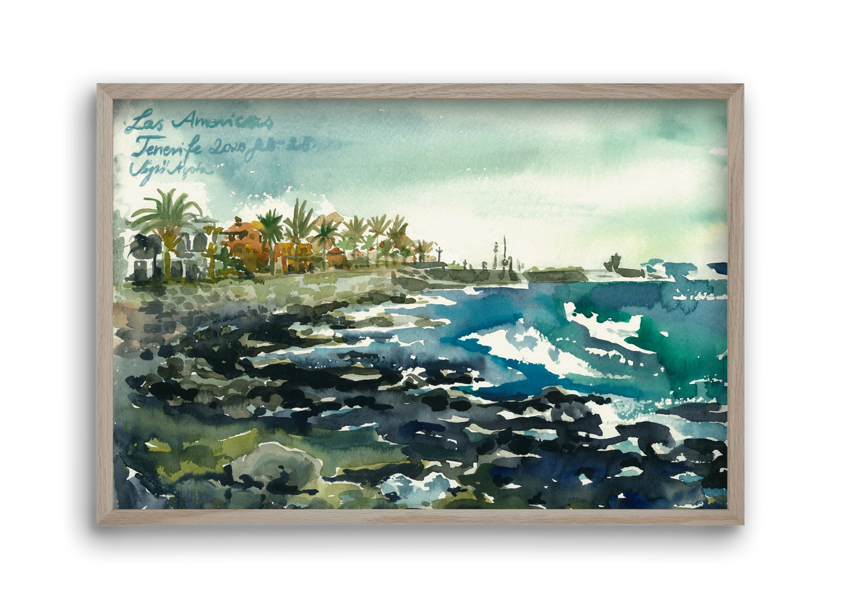 TENERIFE - Las Americas - 2020.02.28., 45x30 cm (45x30 cm), Tölgy keret