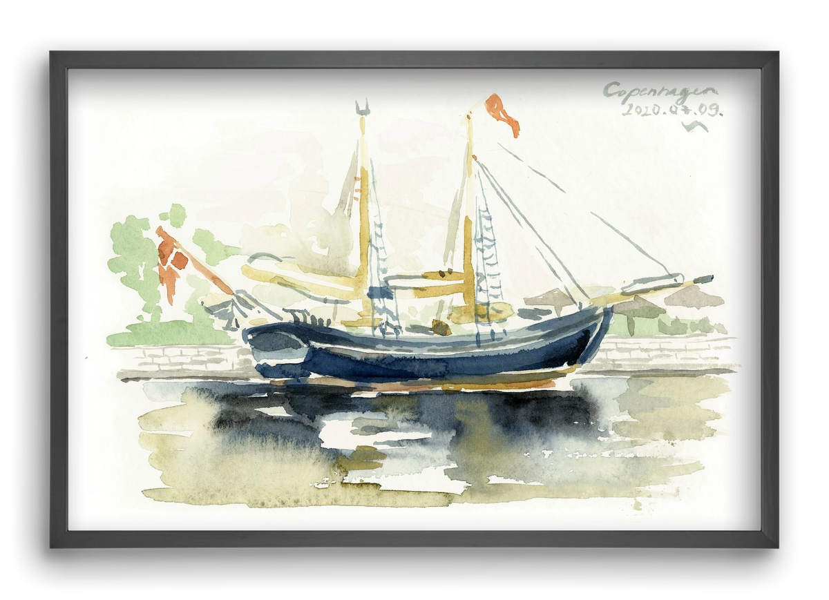 COPENHAGEN - 2020.07.09., 60x40 cm (60x40 cm), Fekete keret