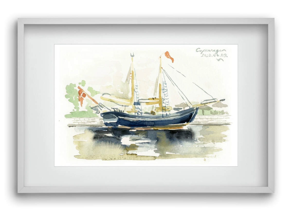 COPENHAGEN - 2020.07.09., 60x40 cm (45x30 cm), Fehér keret, paszpartuval