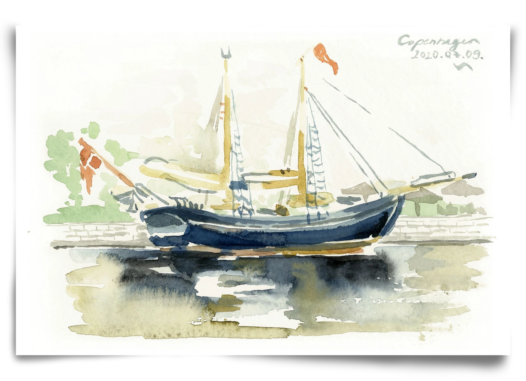 COPENHAGEN - 2020.07.09., 90x60 cm, Keret nélkül