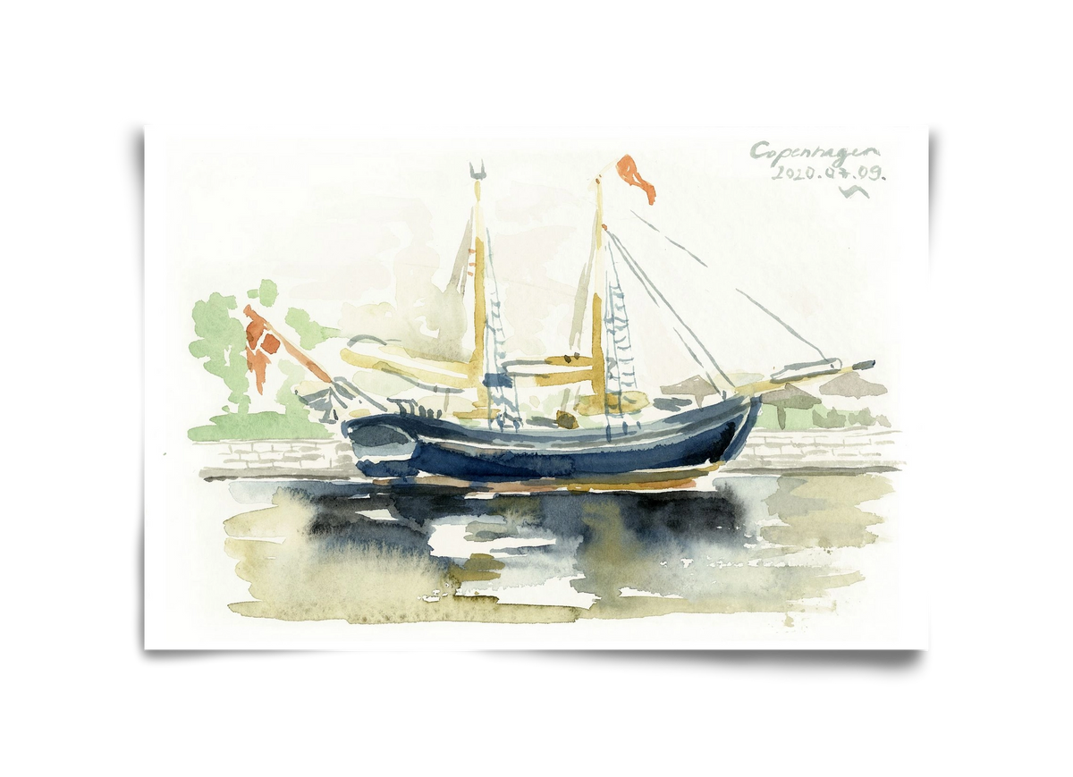 COPENHAGEN - 2020.07.09., 45x30 cm, Keret nélkül