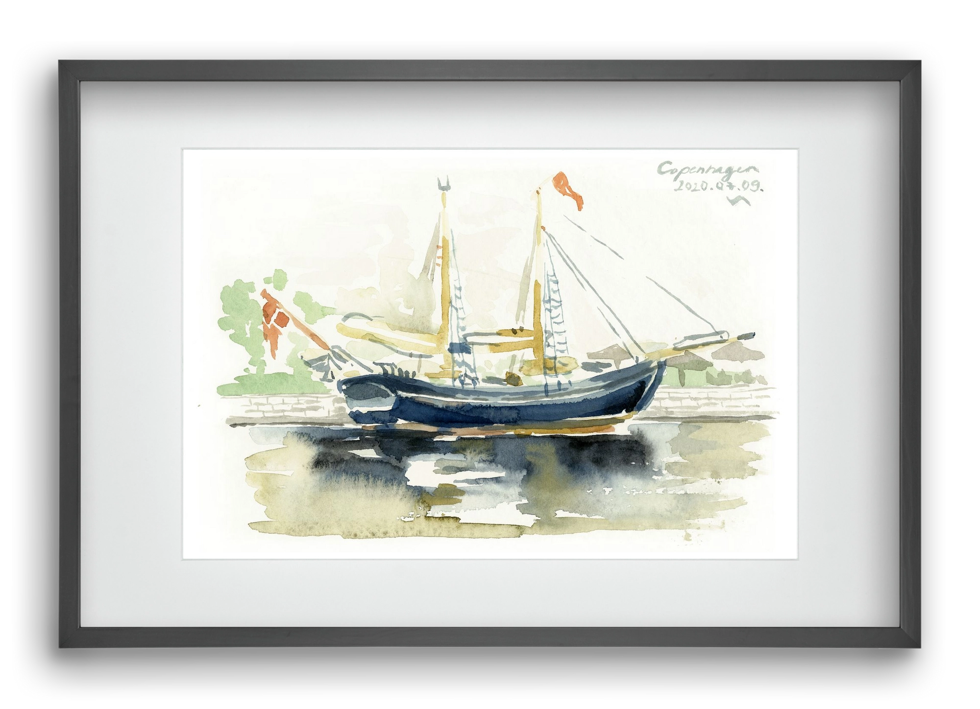 COPENHAGEN - 2020.07.09., 60x40 cm (45x30 cm), Fekete keret, paszpartuval