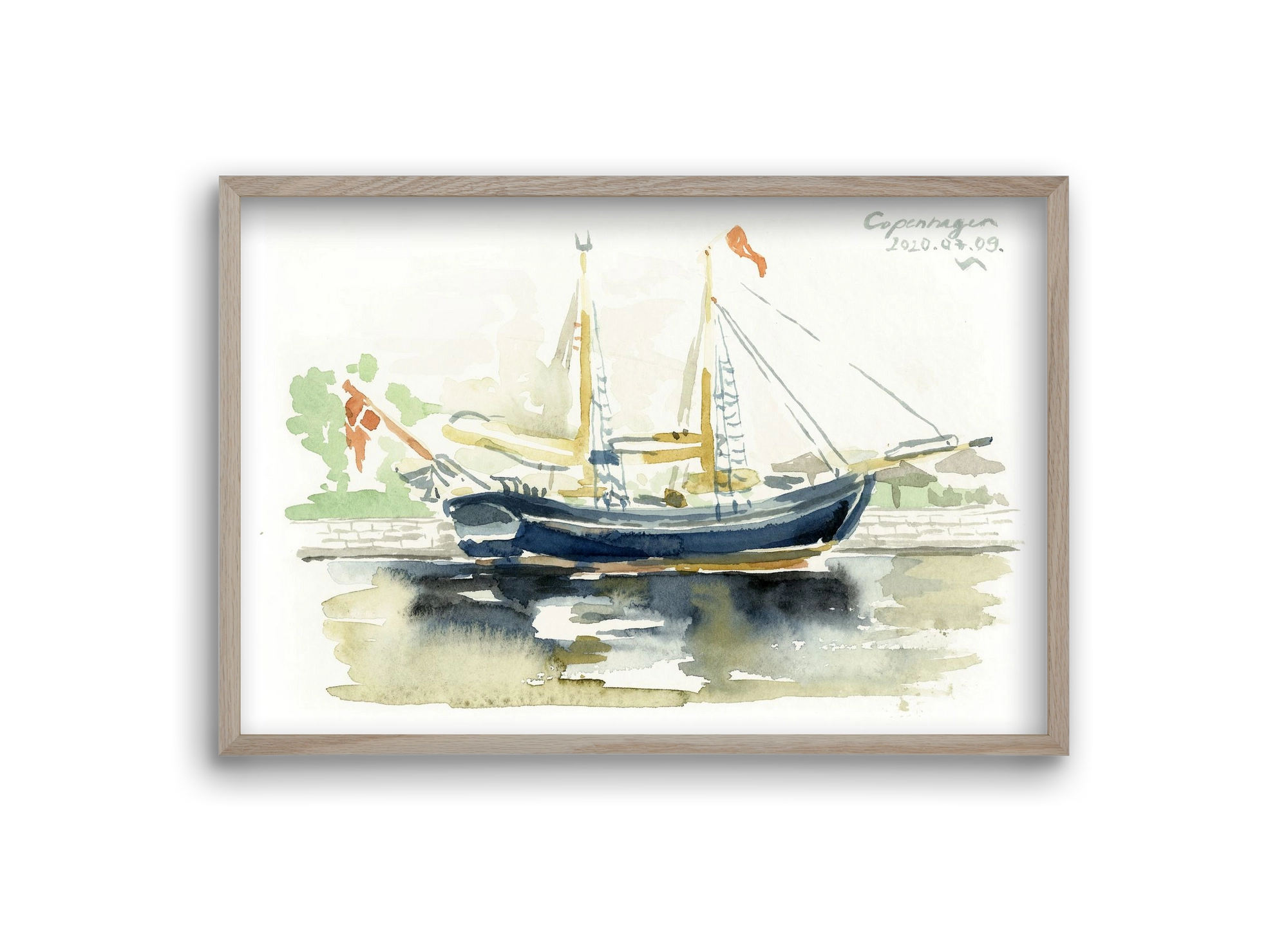 COPENHAGEN - 2020.07.09., 30x20 cm (30x20 cm), Tölgy keret
