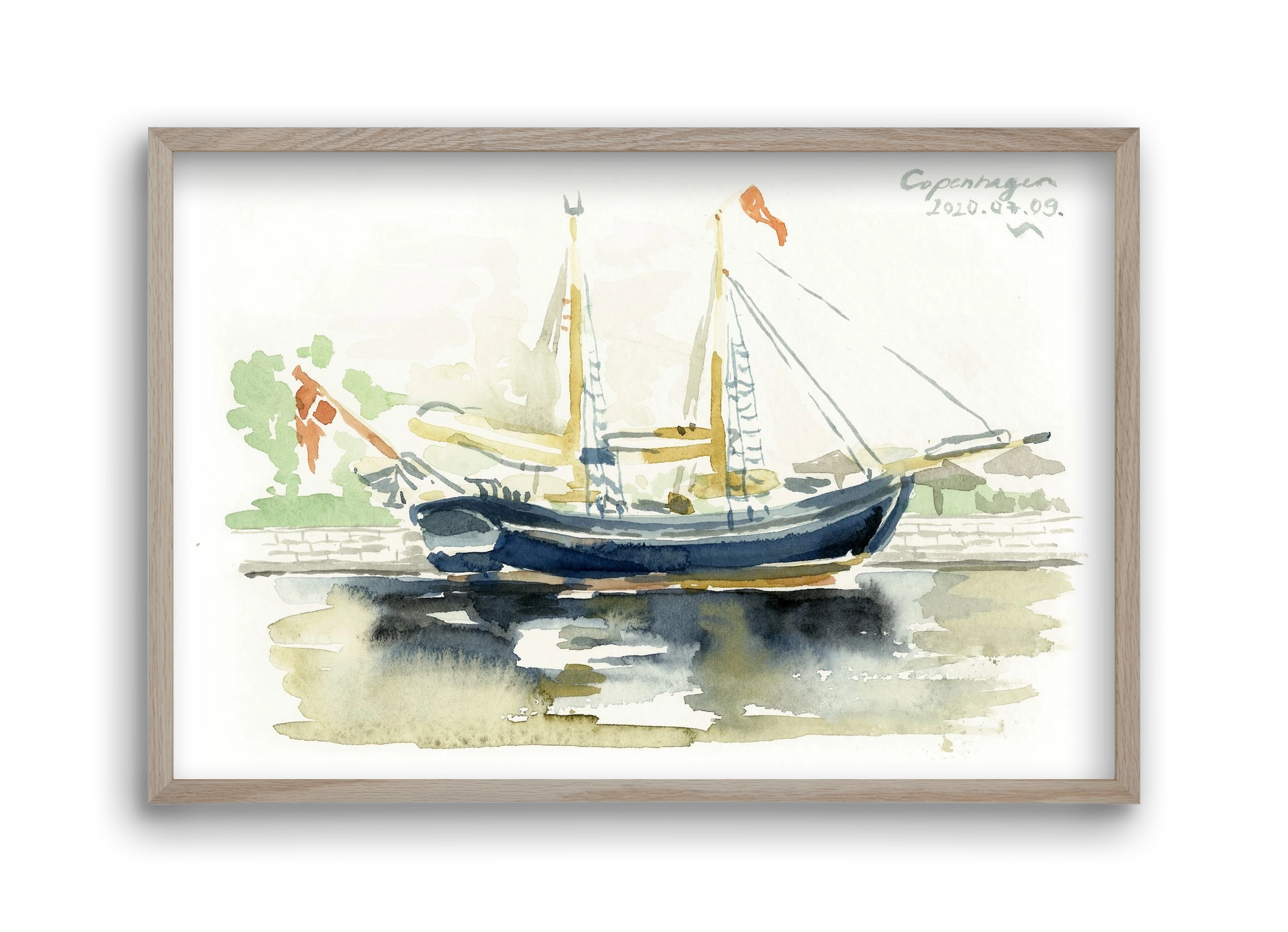 COPENHAGEN - 2020.07.09., 45x30 cm (45x30 cm), Tölgy keret
