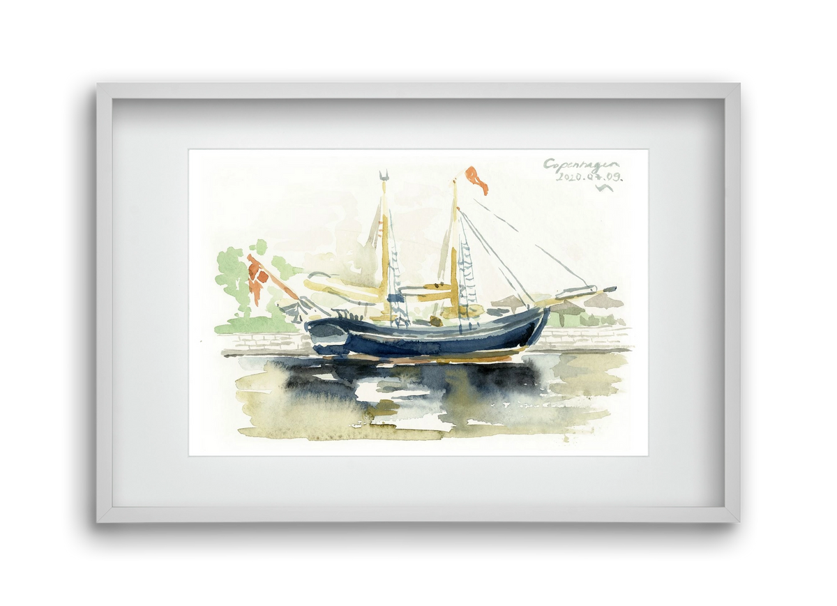 COPENHAGEN - 2020.07.09., 45x30 cm (30x20 cm), Fehér keret, paszpartuval