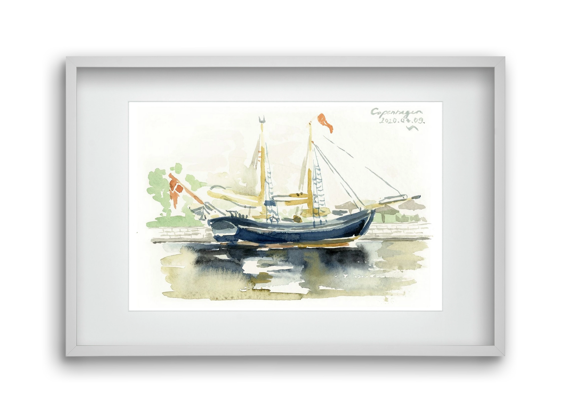 COPENHAGEN - 2020.07.09., 45x30 cm (30x20 cm), Fehér keret, paszpartuval