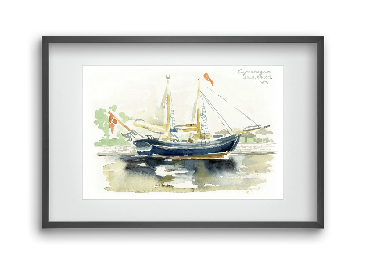 COPENHAGEN - 2020.07.09., 45x30 cm (30x20 cm), Fekete keret, paszpartuval