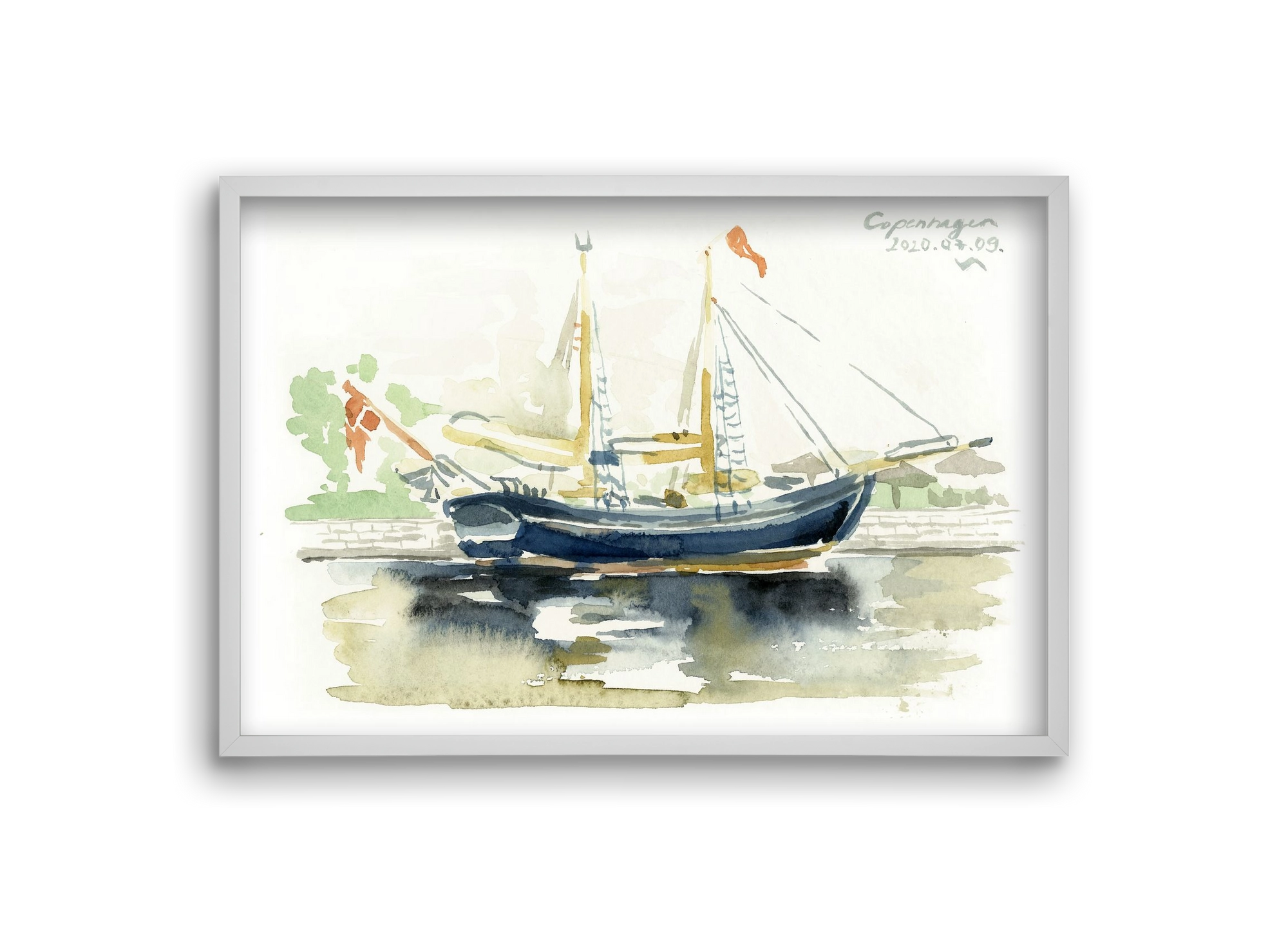 COPENHAGEN - 2020.07.09., 30x20 cm (30x20 cm), Fehér keret