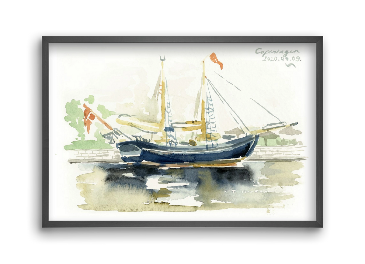 COPENHAGEN - 2020.07.09., 45x30 cm (45x30 cm), Fekete keret