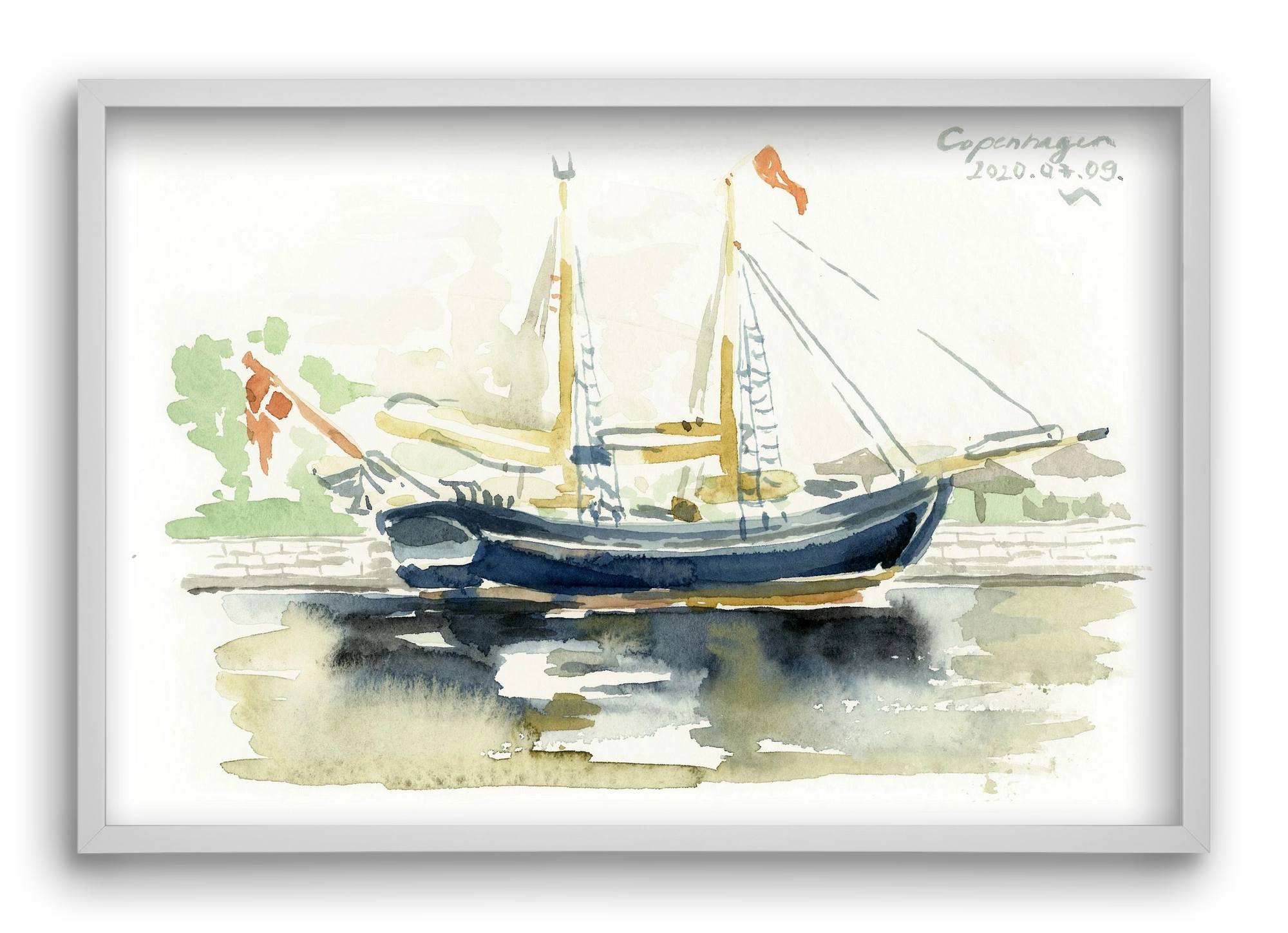 COPENHAGEN - 2020.07.09., 60x40 cm (60x40 cm), Fehér keret